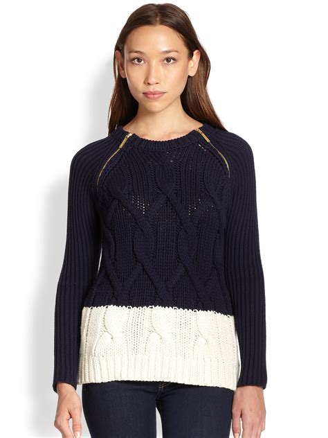 michael kors blocked crewneck raglan sweater|KORS Knit Sweater .